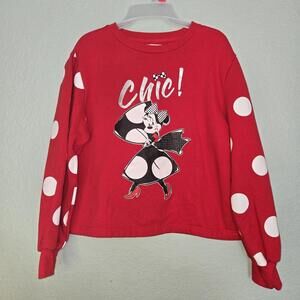 Rare Disneyland Paris Collection Minnie Mouse Chic Red Pullover Sweatershirt M